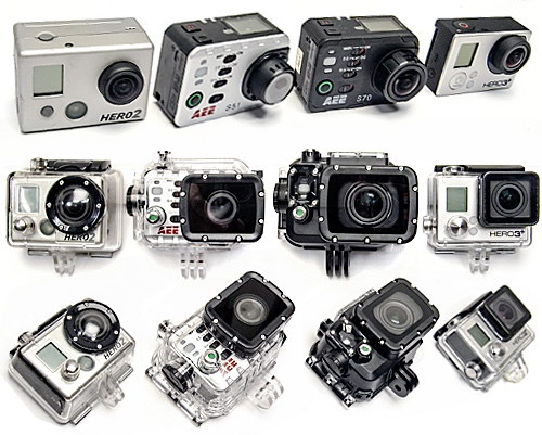 Сравение габаритов камер AEE и GoPro